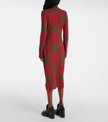 Robe Check en maille côtelée - Burberry - Modalova