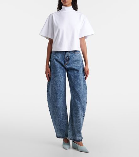 Alaïa Mules compensées Cube 75 en daim - Alaia - Modalova
