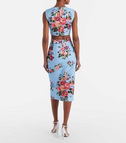 Jupe crayon en coton à fleurs - Dolce&Gabbana - Modalova