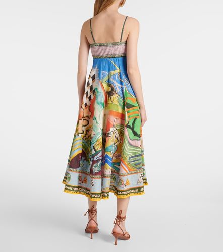 Alémais Robe midi Lucky Pace imprimée en lin - Alemais - Modalova