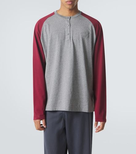 Miu Miu Top Henley en coton - Miu Miu - Modalova