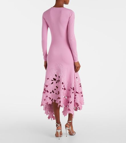 Robe midi brodée à fleurs - Oscar de la Renta - Modalova