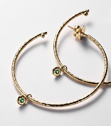 Boucles d'oreilles Nesting Gem Medium en or 18 ct et émeraudes - Octavia Elizabeth - Modalova