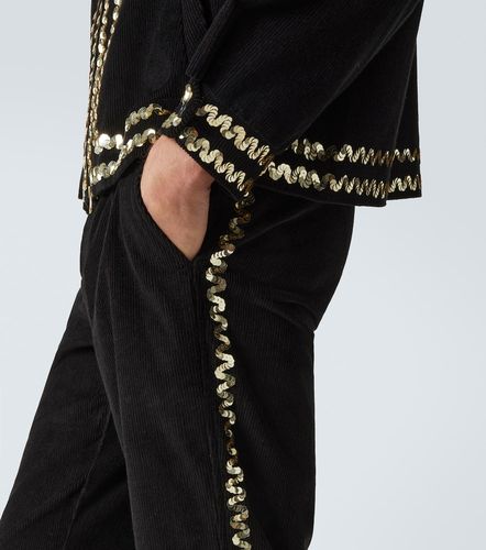 Pantalon droit en velours côtelé de coton à sequins - Bode - Modalova