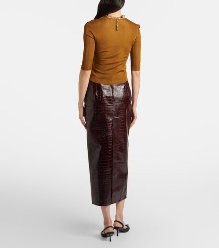 Jupe crayon Elyse en cuir - Nour Hammour - Modalova