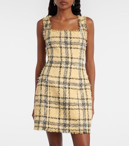 Robe en tweed à carreaux et sequins - Balmain - Modalova