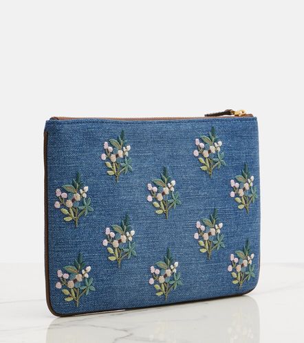 Pochette VLogo brodée en denim - Valentino Garavani - Modalova
