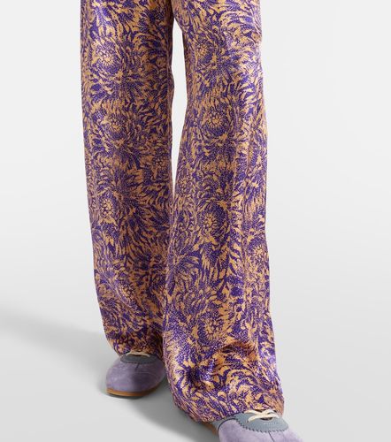 Pantalon ample en satin de soie à fleurs - Dries Van Noten - Modalova