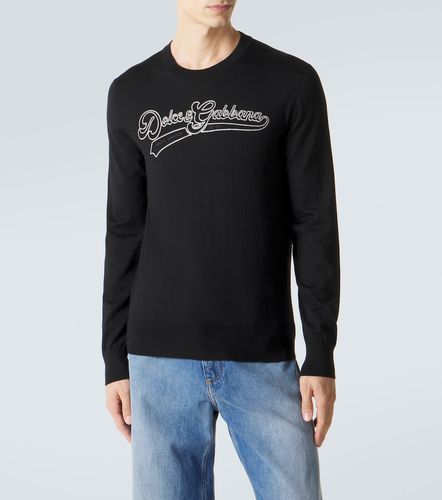 Pull en laine vierge à logo - Dolce&Gabbana - Modalova