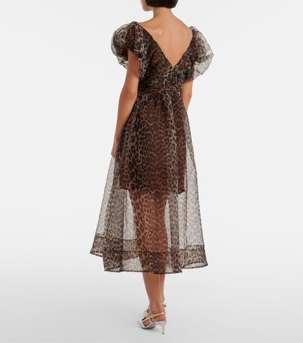 Robe midi en organza imprimée - Ganni - Modalova