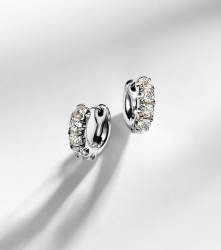 Boucles d'oreilles Super Duper en or blanc 14 ct et diamants - Roxanne First - Modalova