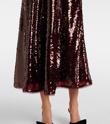 Robe midi à encolure bardot à sequins - Self-Portrait - Modalova