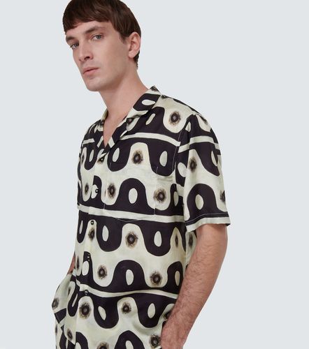 Chemise Camp Collar imprimée en soie et coton - Commas - Modalova