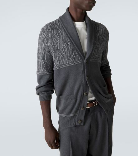 Cardigan en jacquard de coton - Brunello Cucinelli - Modalova