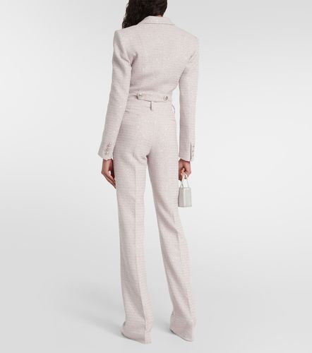 Pantalon droit à taille mi-haute à sequins - Alessandra Rich - Modalova