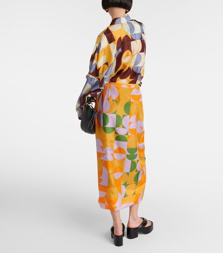 Jupe longue imprimée en satin de soie - Dries Van Noten - Modalova