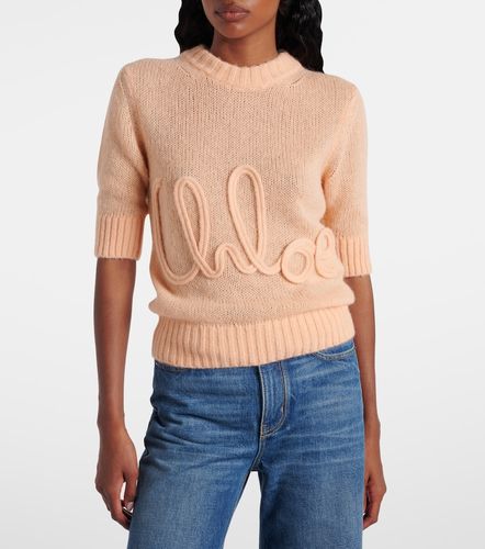 Chloé Pull en alpaga et soie à logo - Chloe - Modalova
