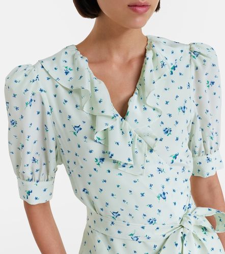 Robe en soie à fleurs - Alessandra Rich - Modalova