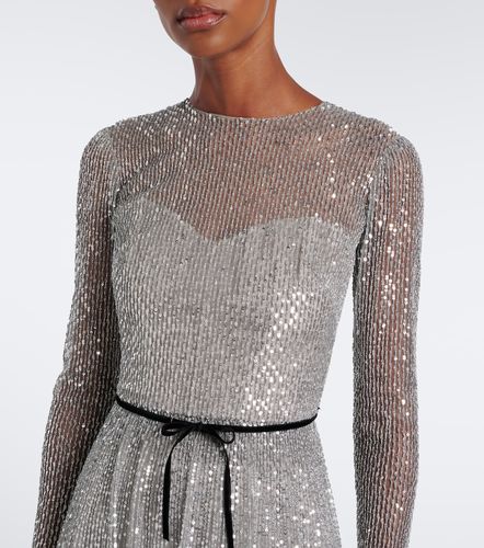 Robe longue en tulle à sequins - Monique Lhuillier - Modalova