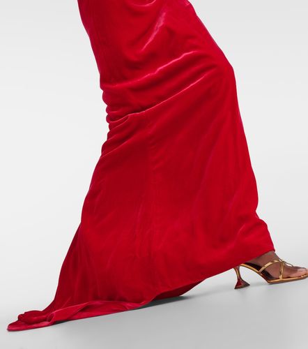 Robe longue en velours à nœud - Alessandra Rich - Modalova