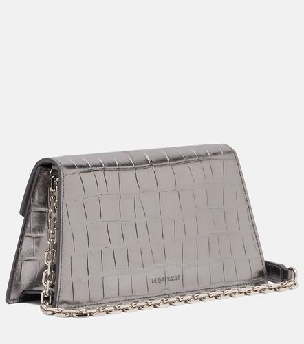 Pochette Skull Mini en cuir façon croco - McQueen - Modalova