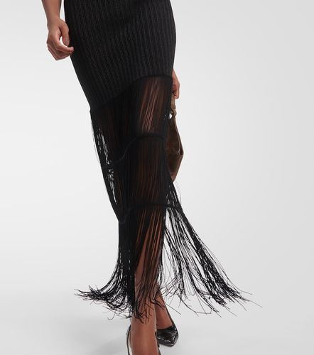 Robe longue Zare en maille côtelée à franges - Khaite - Modalova