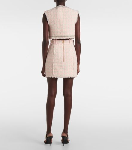Top raccourci à ornements en bouclé - Balmain - Modalova