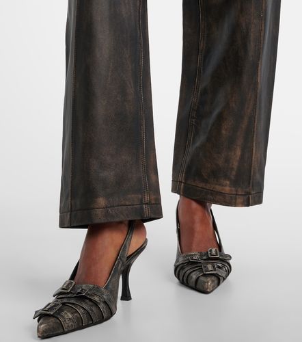 Pantalon ample à taille haute en cuir - Jacques Wei - Modalova