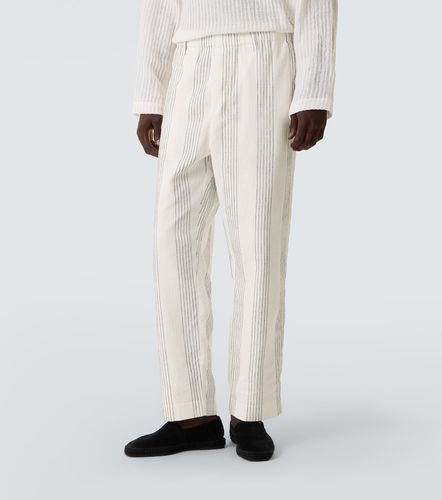 Pantalon droit Texture Striped en coton - Commas - Modalova