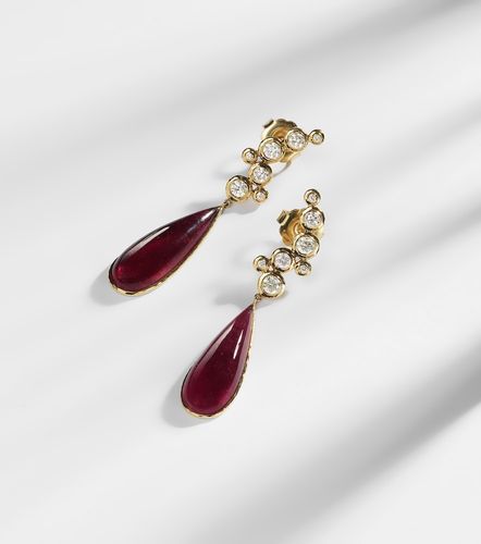 Boucles d'oreilles Floating Nesting Gem en or 18 ct, diamants et rubellites - Octavia Elizabeth - Modalova