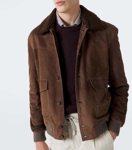 Veste en daim doublée de shearling - Eleventy - Modalova
