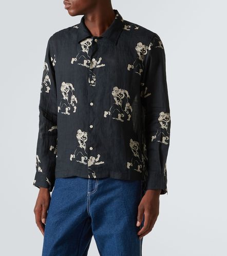 Chemise Football Silhouette en lin à imprimé - Bode - Modalova
