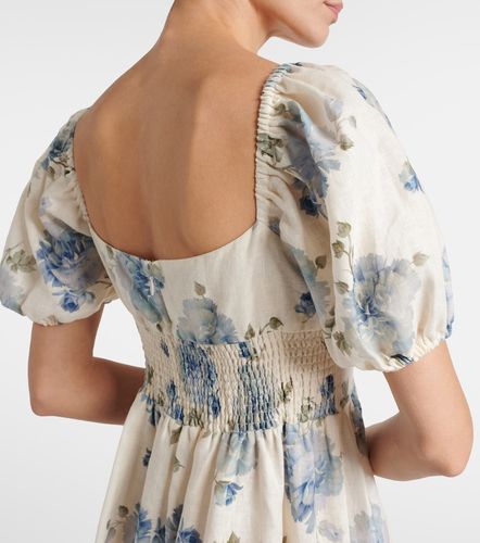 Robe midi Dalia en lin à fleurs - Faithfull - Modalova