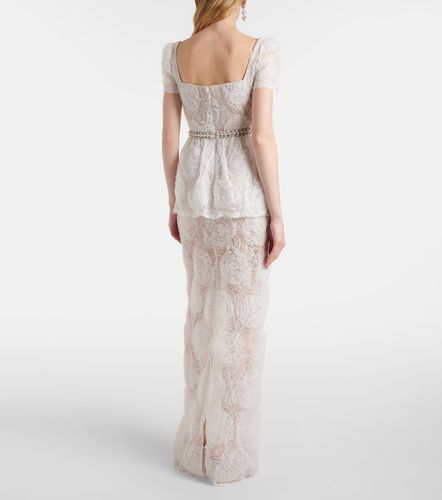 Robe longue en tulle et dentelle - Self-Portrait - Modalova