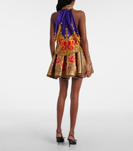 Top imprimé en satin de soie - Versace - Modalova
