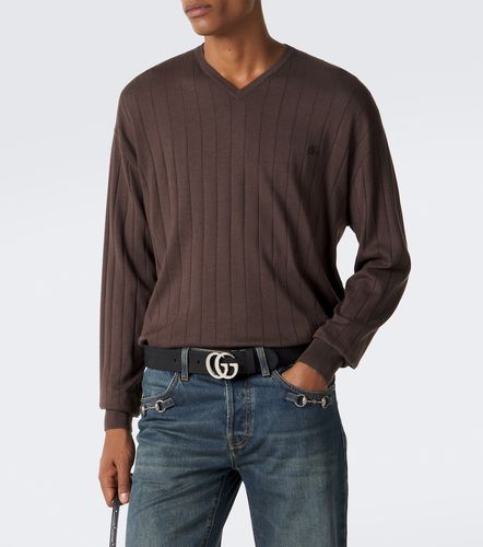 Pull Double G en soie et coton - Gucci - Modalova
