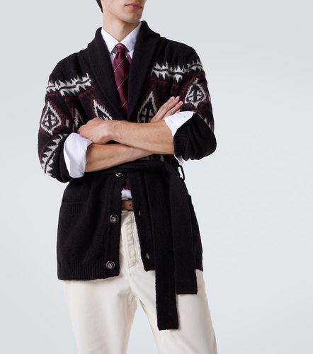 Cardigan en jacquard de laine mélangée - Brunello Cucinelli - Modalova