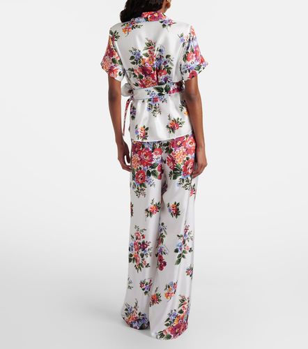 Pantalon ample en soie à fleurs - Dolce&Gabbana - Modalova
