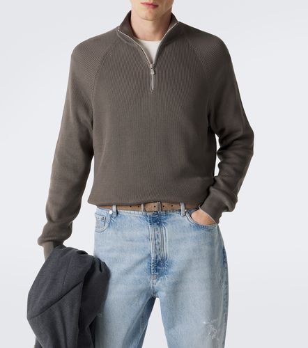 Pull en coton à col zippé - Brunello Cucinelli - Modalova