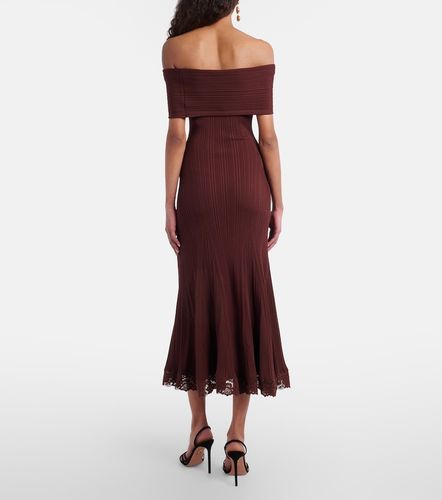 Robe midi ornée de dentelle - Self-Portrait - Modalova