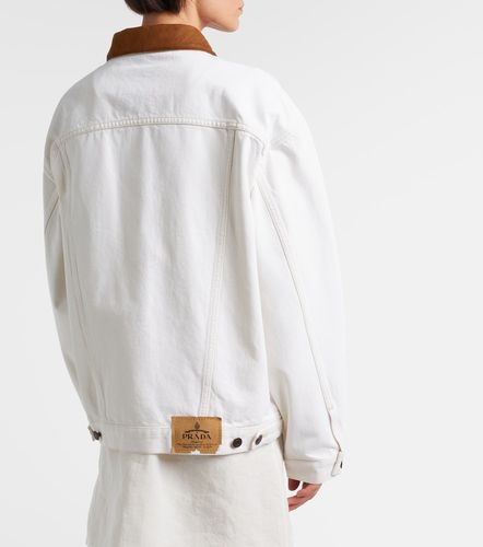 Veste en denim à finitions en daim - Prada - Modalova
