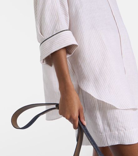 Chemise Monili rayée en lin - Brunello Cucinelli - Modalova