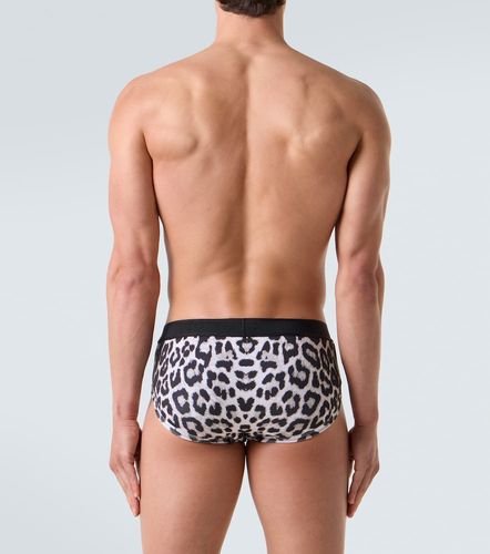 Slip en coton mélangé à motif léopard - Tom Ford - Modalova