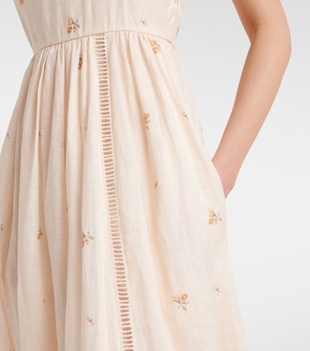 Robe midi Patience en lin à fleurs - Zimmermann - Modalova