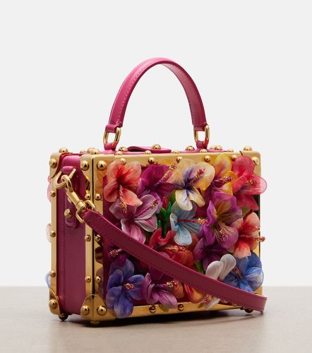 Sac Dolce Box en cuir à appliqués floraux - Dolce&Gabbana - Modalova