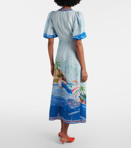 Alémais Robe midi imprimée en lin - Alemais - Modalova