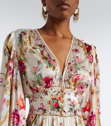 Robe longue en soie à fleurs - Camilla - Modalova