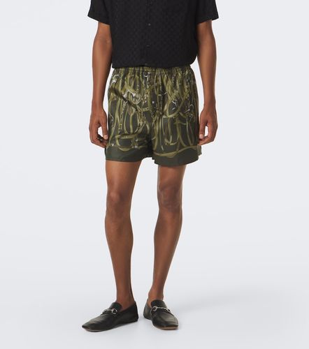 Short en sergé de soie à imprimé - Gucci - Modalova