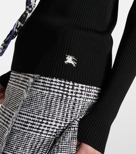 Pull côtelé à détail écharpe - Burberry - Modalova