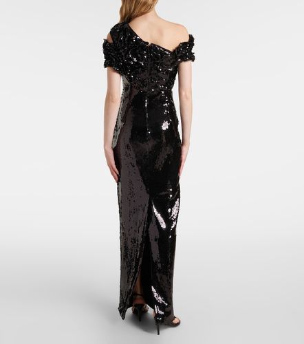 Robe longue asymétrique à fleurs et sequins - Marmar Halim - Modalova